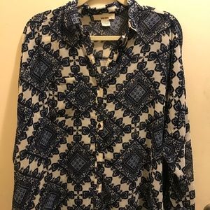 Blue Patterned Button-Down!